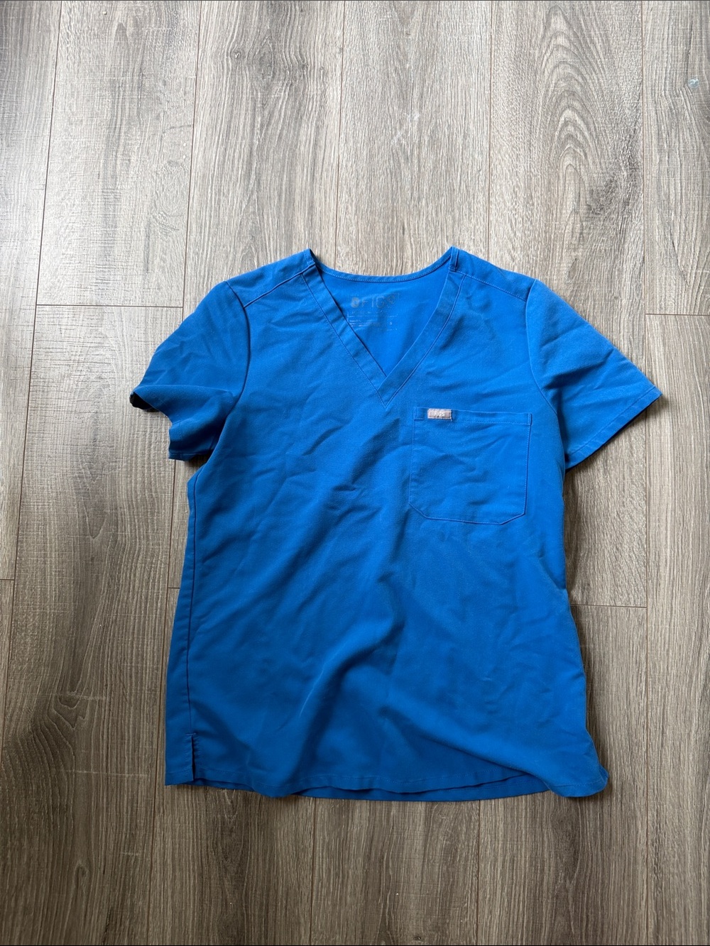 Figs Women’s V-Neck Scrub Top in Bright Blue